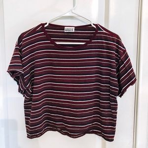 Purple striped cropped tee
